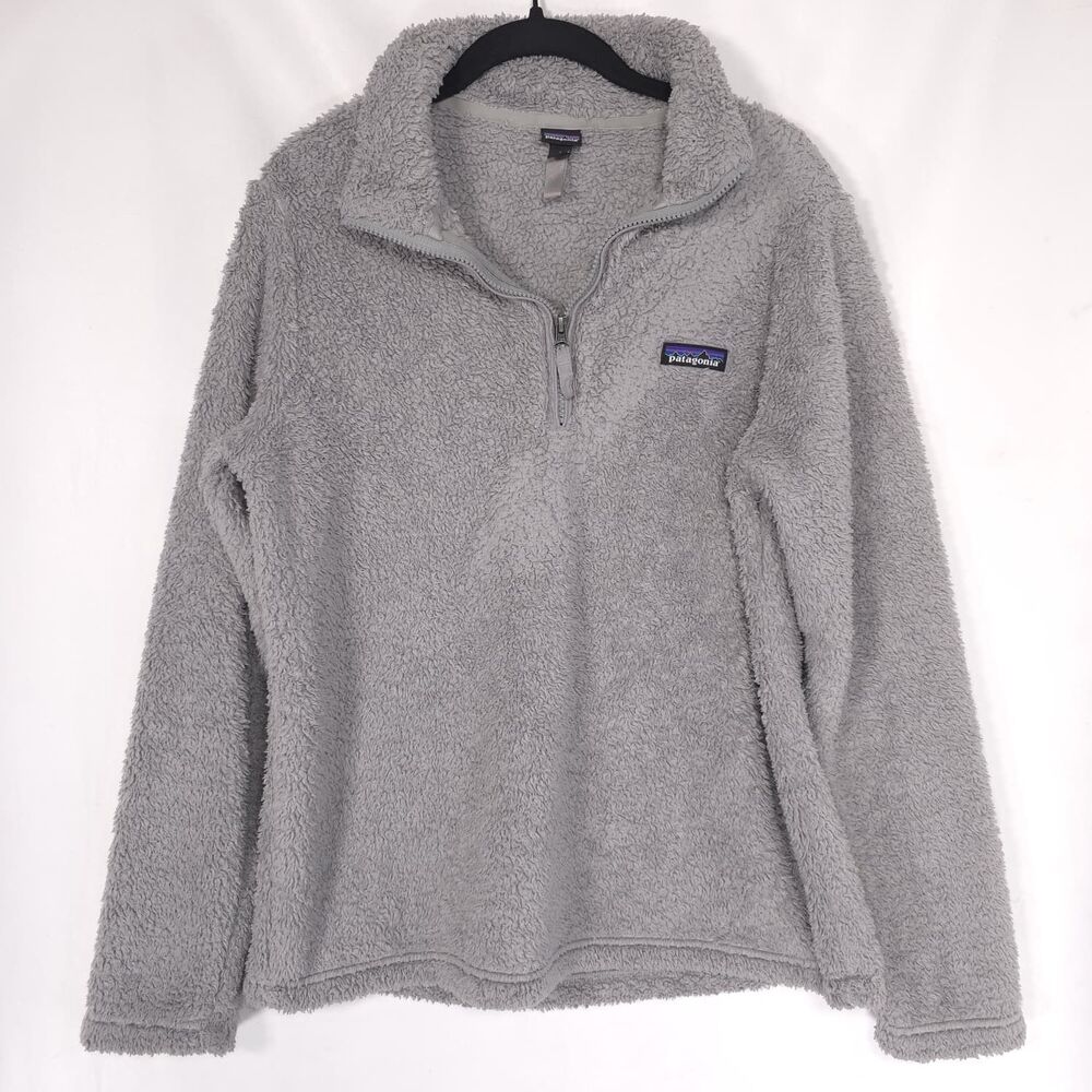 PATAGONIA Women's LARGE Sweater Pullover 1/4 Zip Fleece Gray STY25235FA19